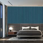 Blue Fluted Panel Wallpaper (MA160906)