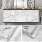 White Marble Contact Wallpaper – Rainbow Vein Effect (QM08)
