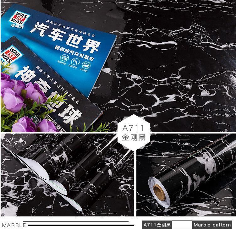 CONTACT WALLPAPERS (7) Black Marble Contact Wallpaper (A711) - Image 1