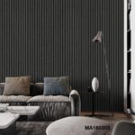 Dark Grey Fluted Panel Wallpaper (MA160308)