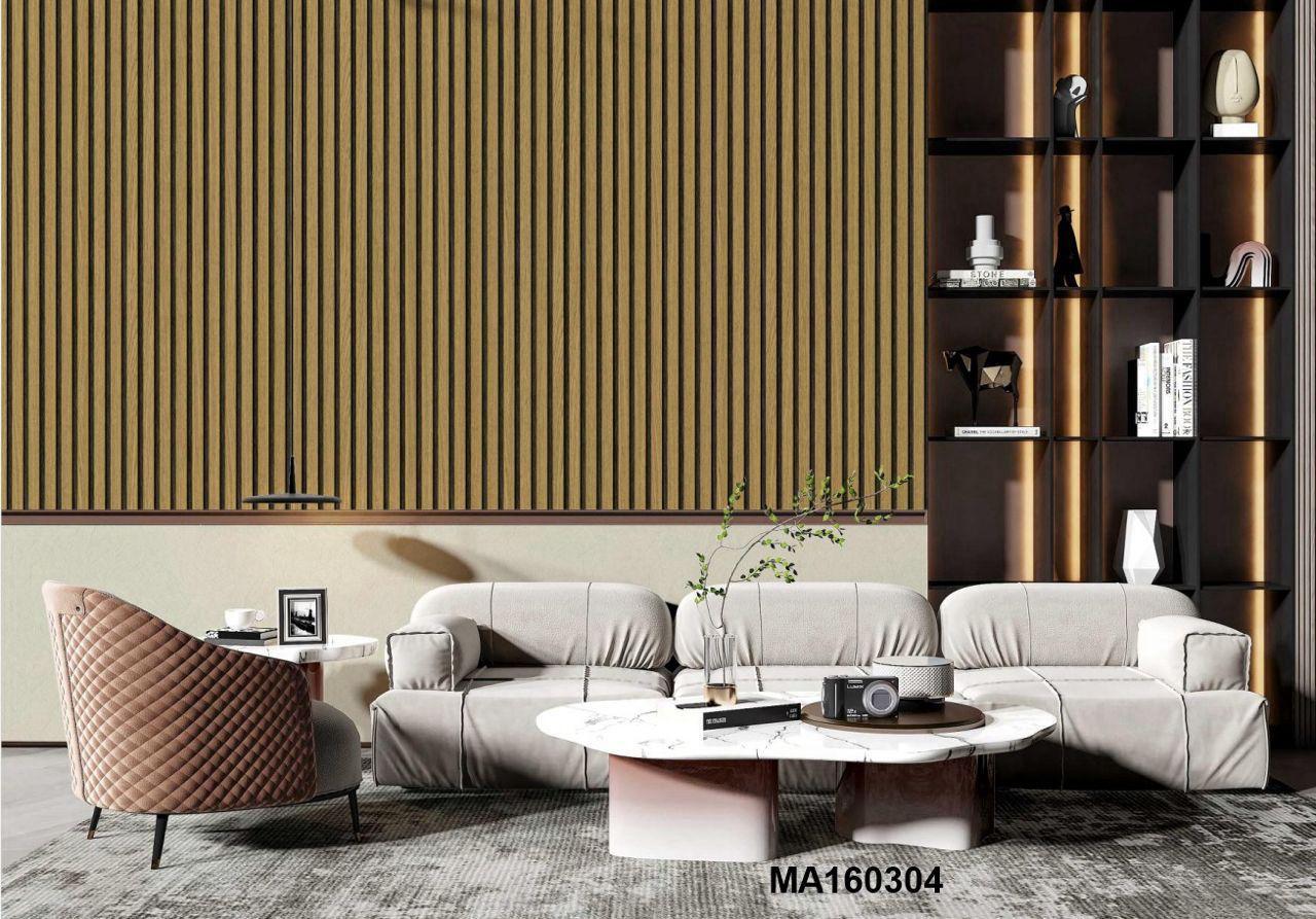 Gold Fluted Panel Wallpaper (MA160304) Gold Fluted Panel Wallpaper (MA160304) - Image 1