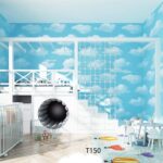 Blue Sky Clouds Kids Wallpaper (T150)
