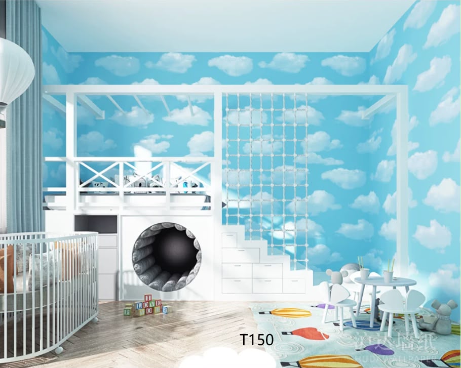 Kids Wallpapers in Kenya (1) Blue Sky Clouds Kids Wallpaper (T150) - Image 1