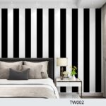 Black & White Stripe Kids Wallpaper (TW002)