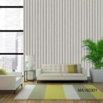 Light Grey Fluted Panel Wallpaper (MA160301)