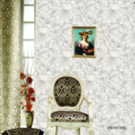 White Floral Pattern Wallpaper (MD191306)