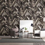 Dark Botanical Leaf Wallpaper (UGG230103)