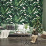 Green Tropical Leaf Wallpaper (UGG230101)