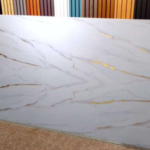 White Carrara Gold Marble UV Board