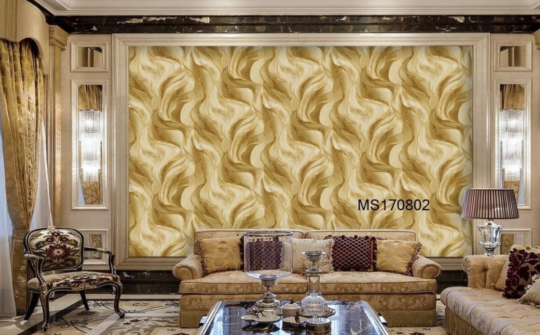 modern wallpaper designs in Kenya (4) Gold Wave Luxury Wallpaper (MS170802) - Image 1