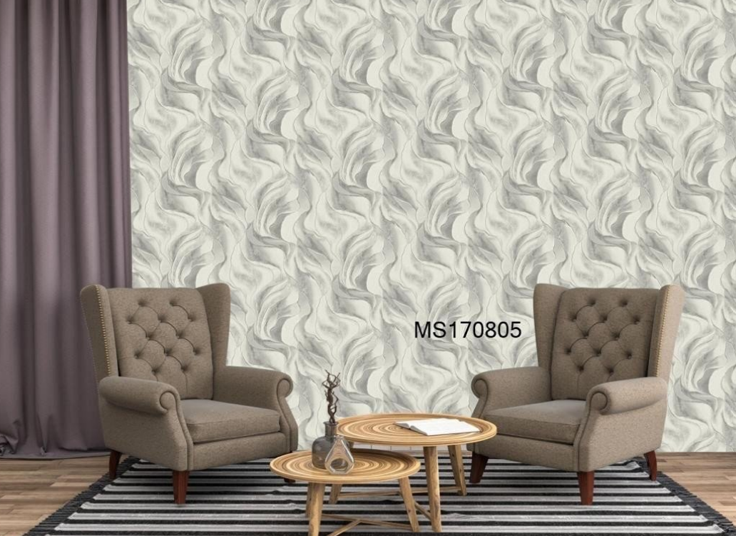 modern wallpaper designs in Kenya (7) Grey Wave Pattern Wallpaper (MS170805) - Image 1