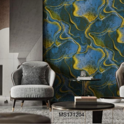 Blue Gold Abstract Marble Wallpaper (MS171204) for Sale in Nairobi Kenya - RH Wallpapers