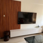 Natural Oak Fluted TV Wall Panel