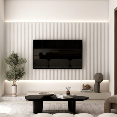 White Fluted TV Wall Panel for Sale in Nairobi Kenya - RH Wallpapers
