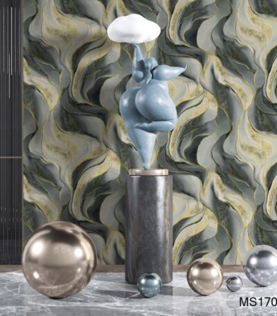 Grey Gold Abstract Marble Wallpaper(MS170801) for Sale in Nairobi Kenya - RH Wallpapers