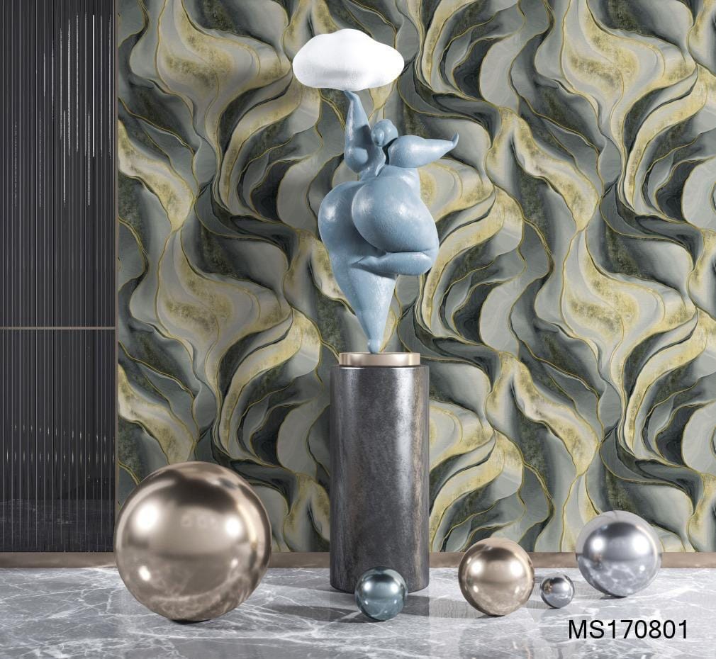 Grey Gold Abstract Marble Wallpaper(MS170801) for Sale in Nairobi Kenya - RH Wallpapers
