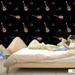 Black Guitar Pattern Wallpaper (B580405) for Sale in Nairobi Kenya - RH Wallpapers