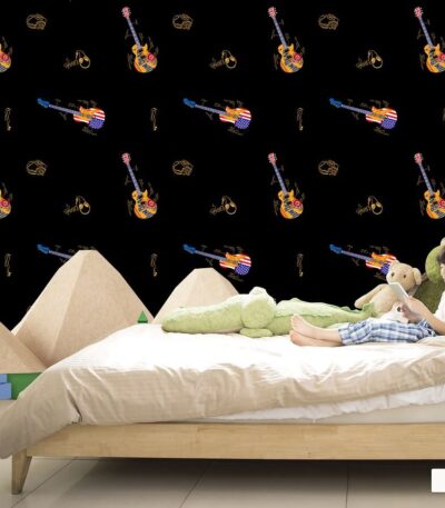 Black Guitar Pattern Wallpaper (B580405) for Sale in Nairobi Kenya - RH Wallpapers