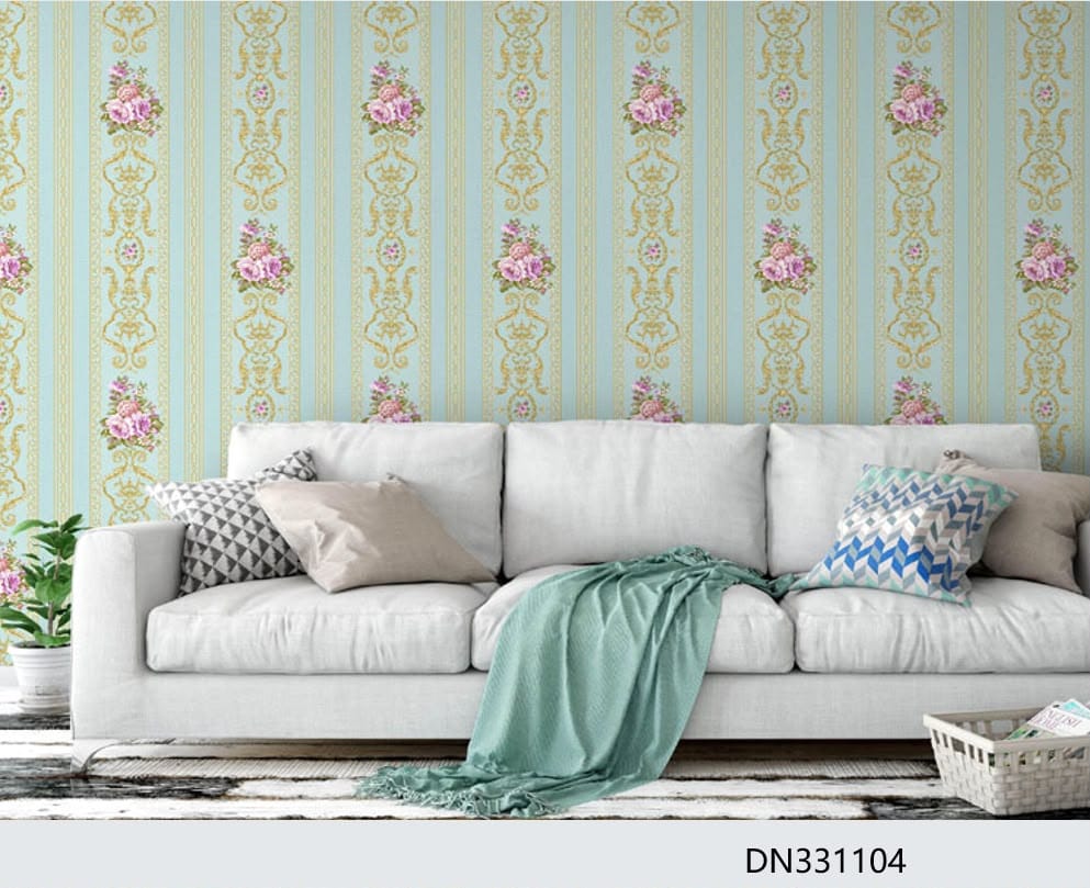 Blue and Gold Floral Damask Wallpaper(DN331104) for Sale in Nairobi Kenya - RH Wallpapers