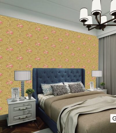 Gold Floral Damask Wallpaper(GU873105) for Sale in Nairobi Kenya - RH Wallpapers